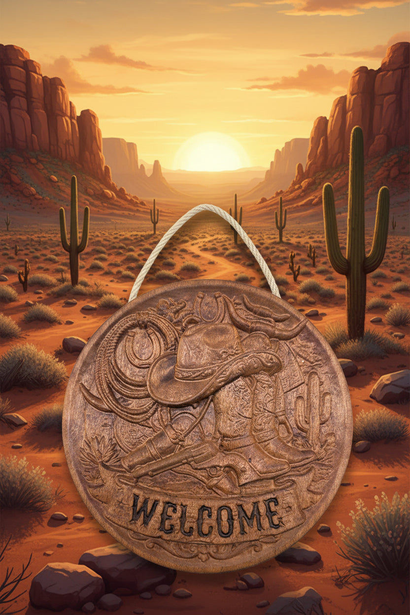 Western welcome sign