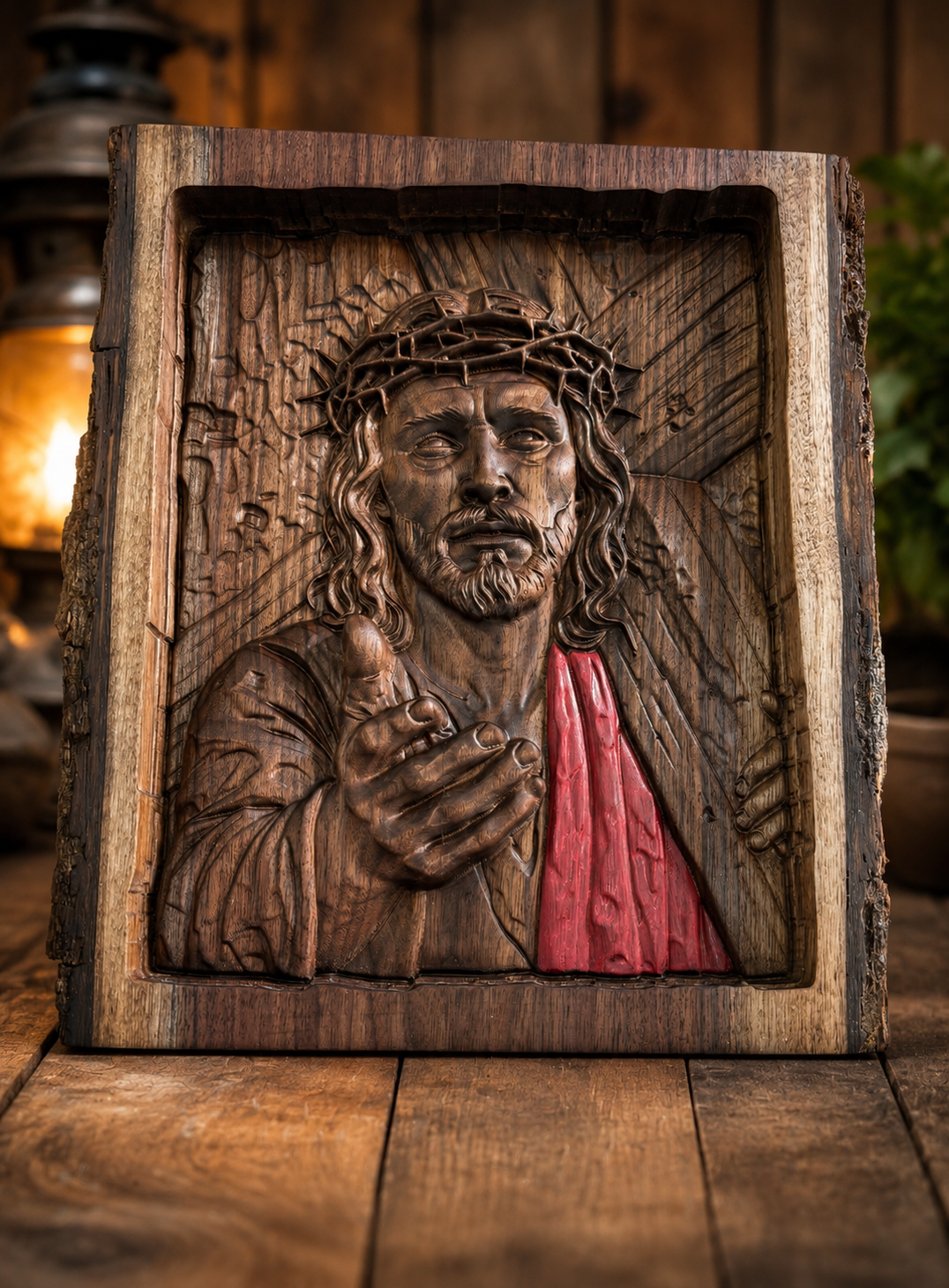 Jesus holding a cross