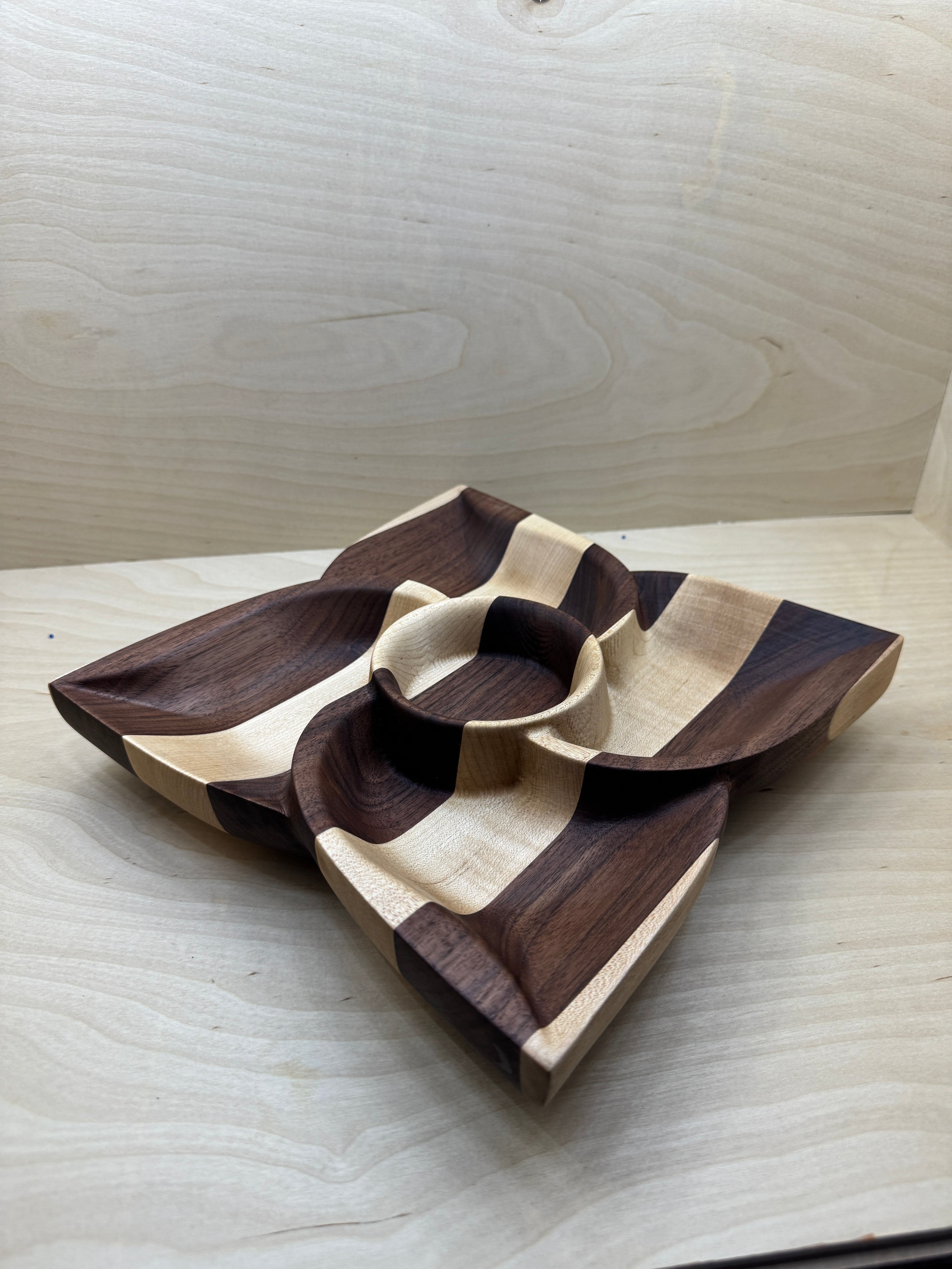 Walnut and Maple leaf tray