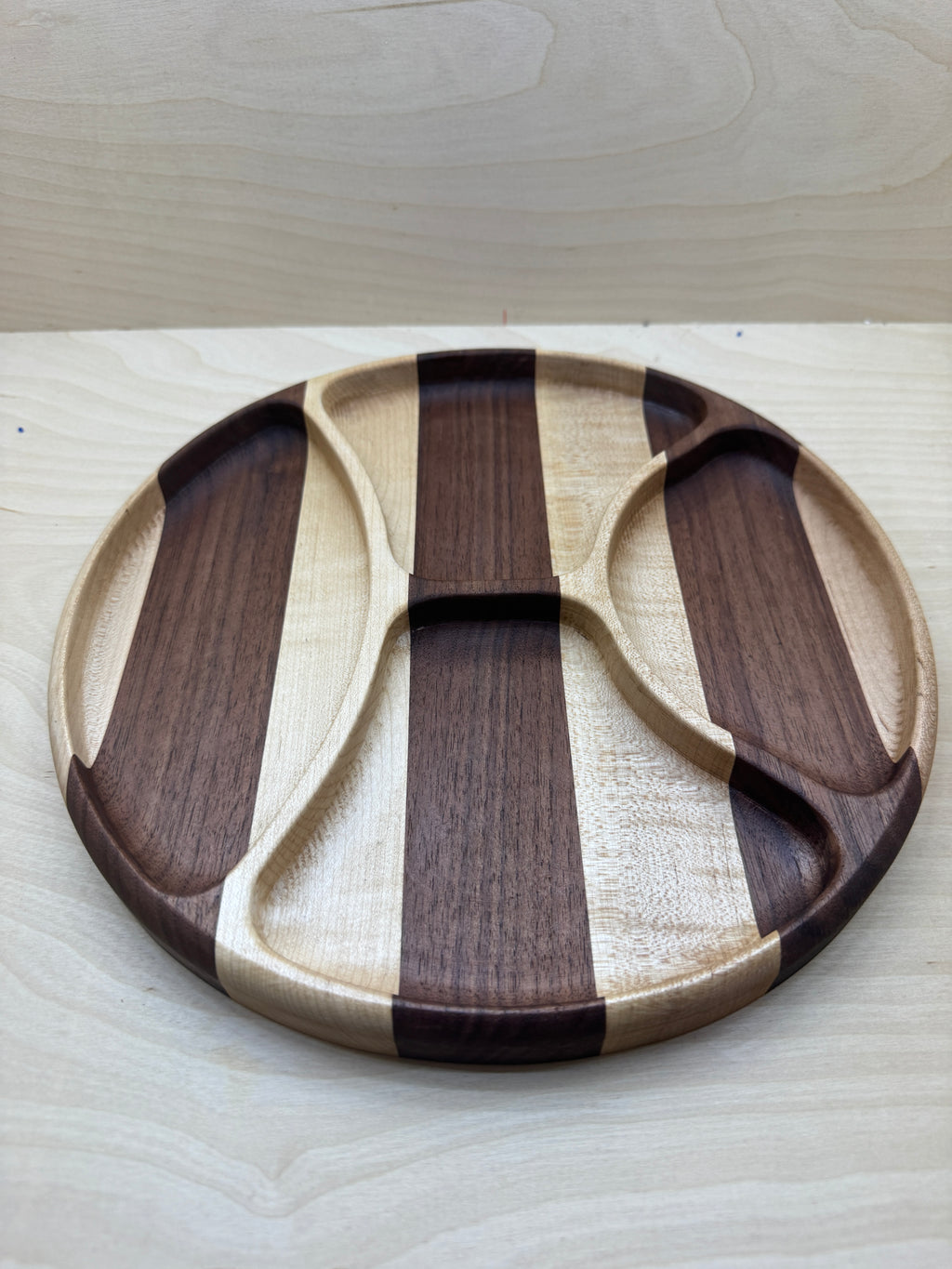 Walnut and maple tray