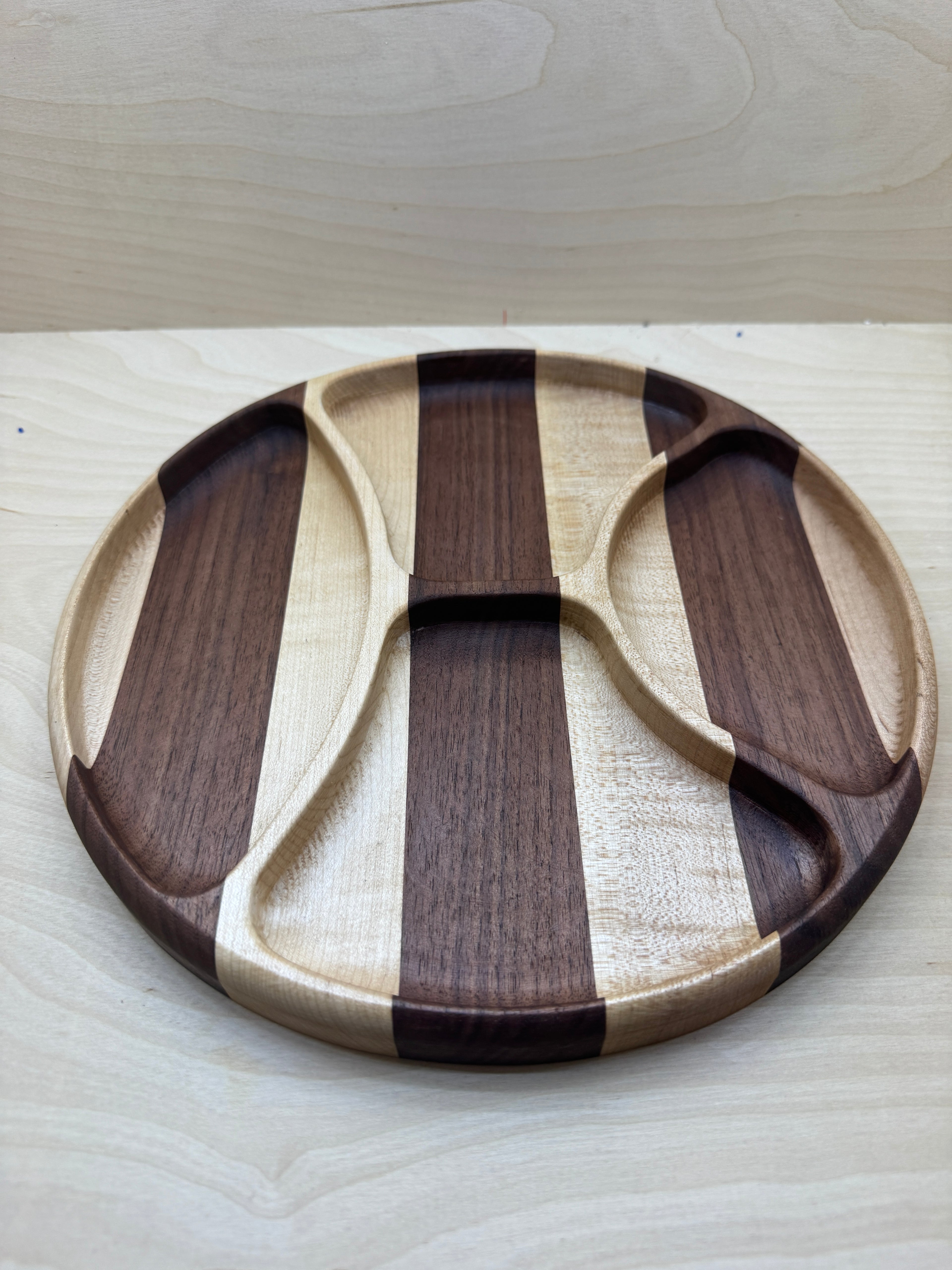Walnut and maple tray
