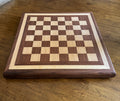 Custom walnut and maple chess board